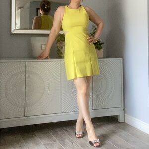 Yellow ZARA cutout dress